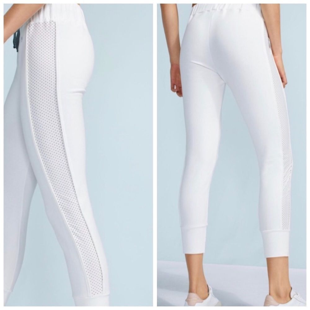 Anthropologie Mesh stripped joggers by Maaji